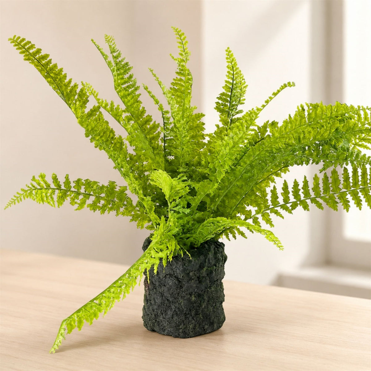 Artificial Fern with Moss-Look Base - 24 in - product photo 2