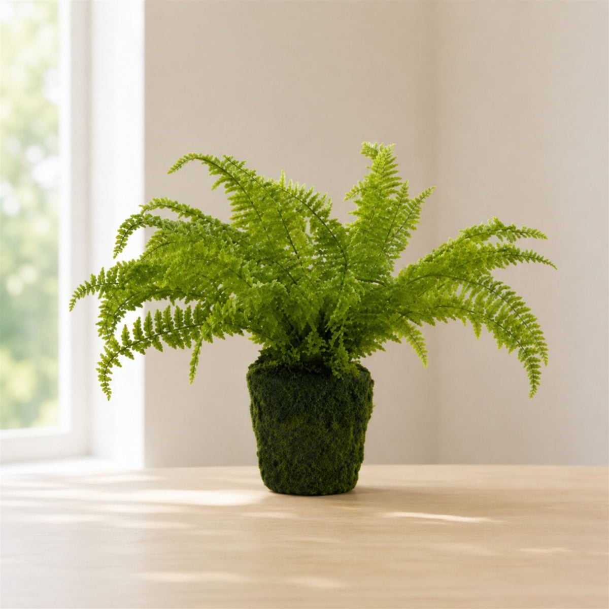 Artificial Fern with Moss-Look Base - 27 in - product photo 3