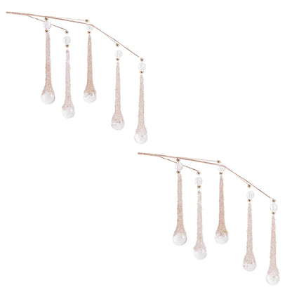 Glittered Teardrop Icicle Sprays - Set of 2 - product photo 3