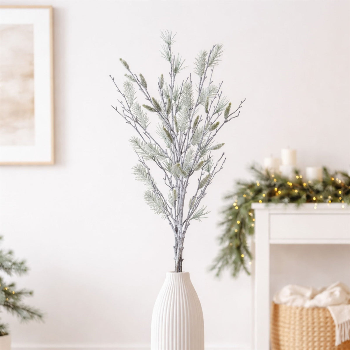 Snow-Dusted Artificial Pine Bundle - 40 in Tall - product photo 2