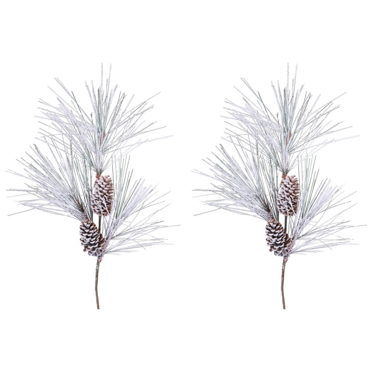 Snow-Flocked Long-Needle Pine Sprays - Set of 4 - product photo 4