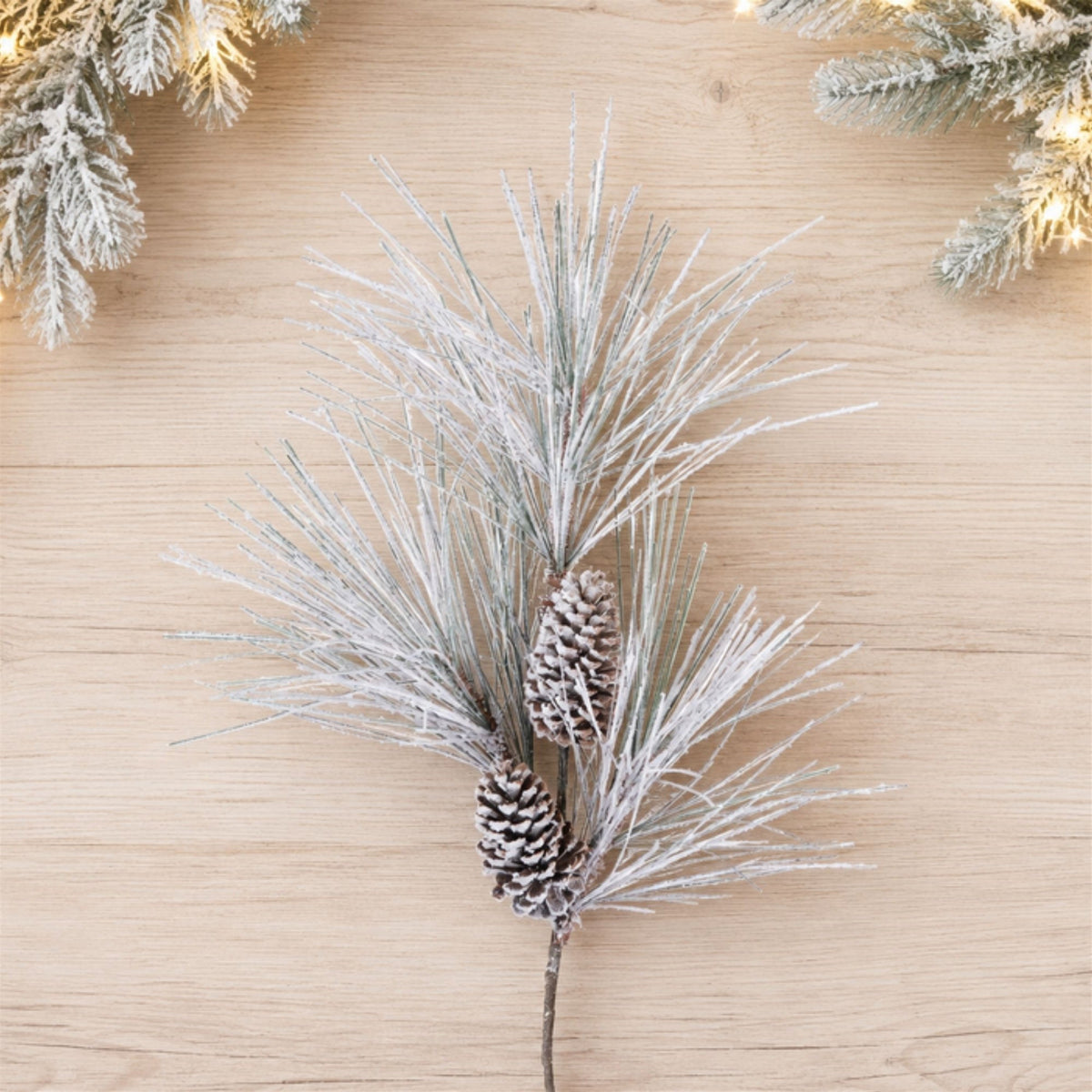 Snow-Flocked Long-Needle Pine Sprays - Set of 4 - product photo 2