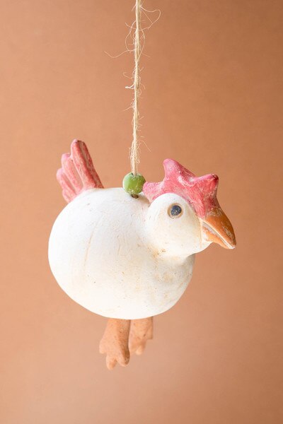 Clay Chicken Hanging Chimes - Set of 2 - product photo 4