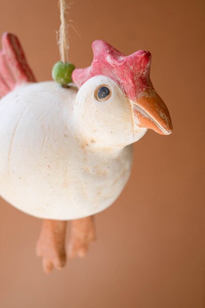Clay Chicken Hanging Chimes - Set of 2 - product photo 2